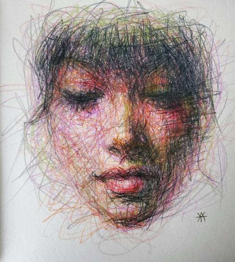Doodle Liz Y Ahmet: artist creates unusual portraits of women from Karakul