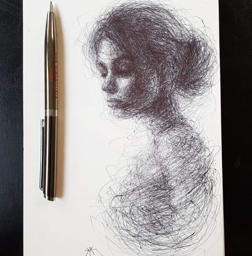 Doodle Liz Y Ahmet: artist creates unusual portraits of women from Karakul