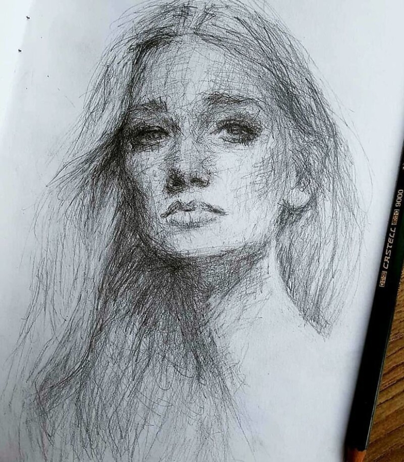 Doodle Liz Y Ahmet: artist creates unusual portraits of women from Karakul