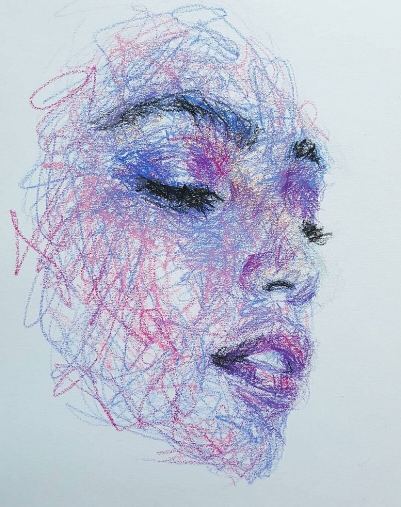 Doodle Liz Y Ahmet: artist creates unusual portraits of women from Karakul