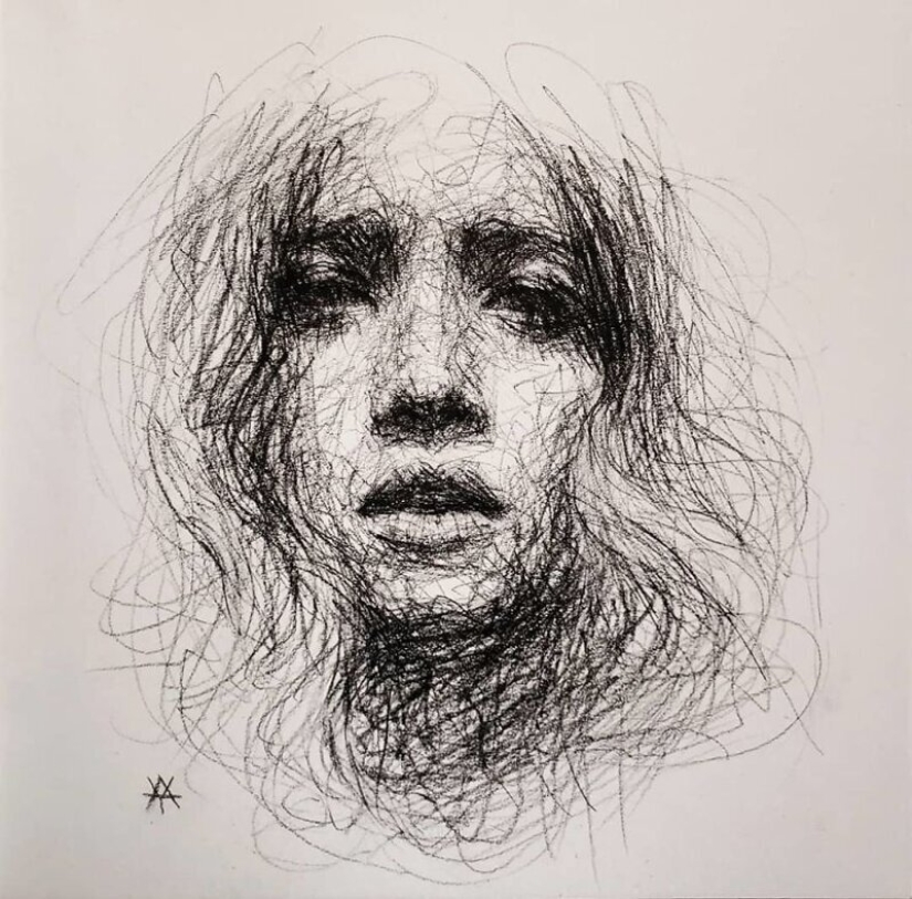 Doodle Liz Y Ahmet: artist creates unusual portraits of women from Karakul