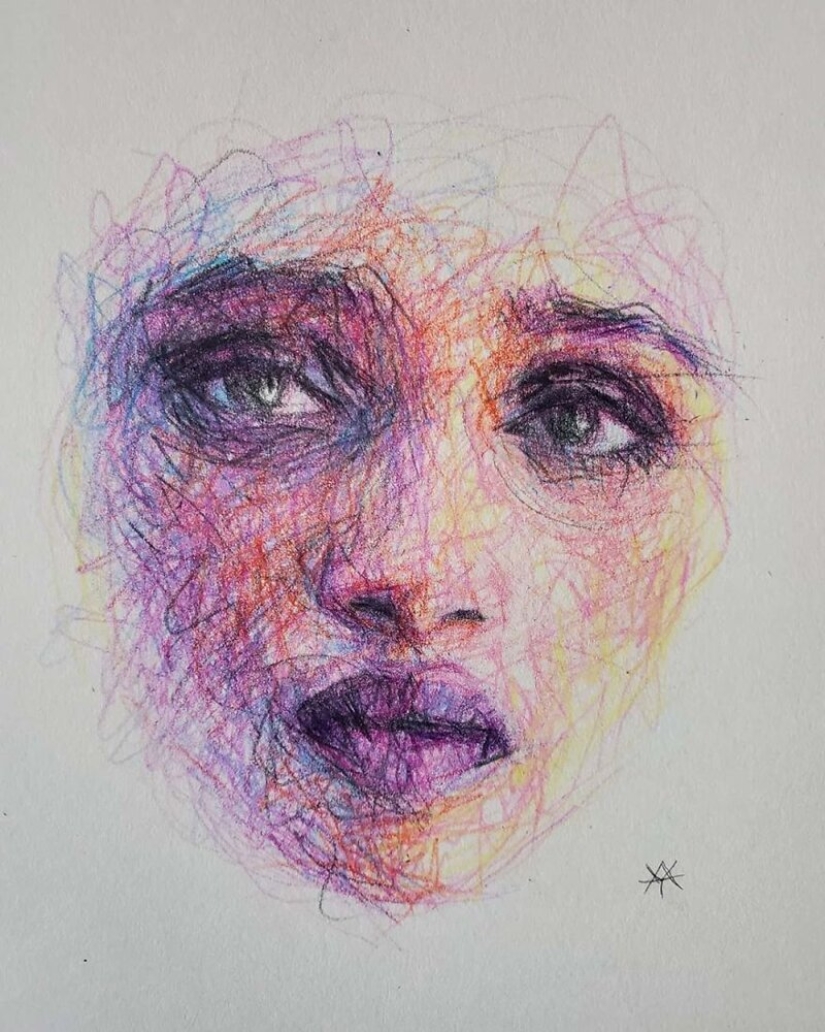 Doodle Liz Y Ahmet: artist creates unusual portraits of women from Karakul