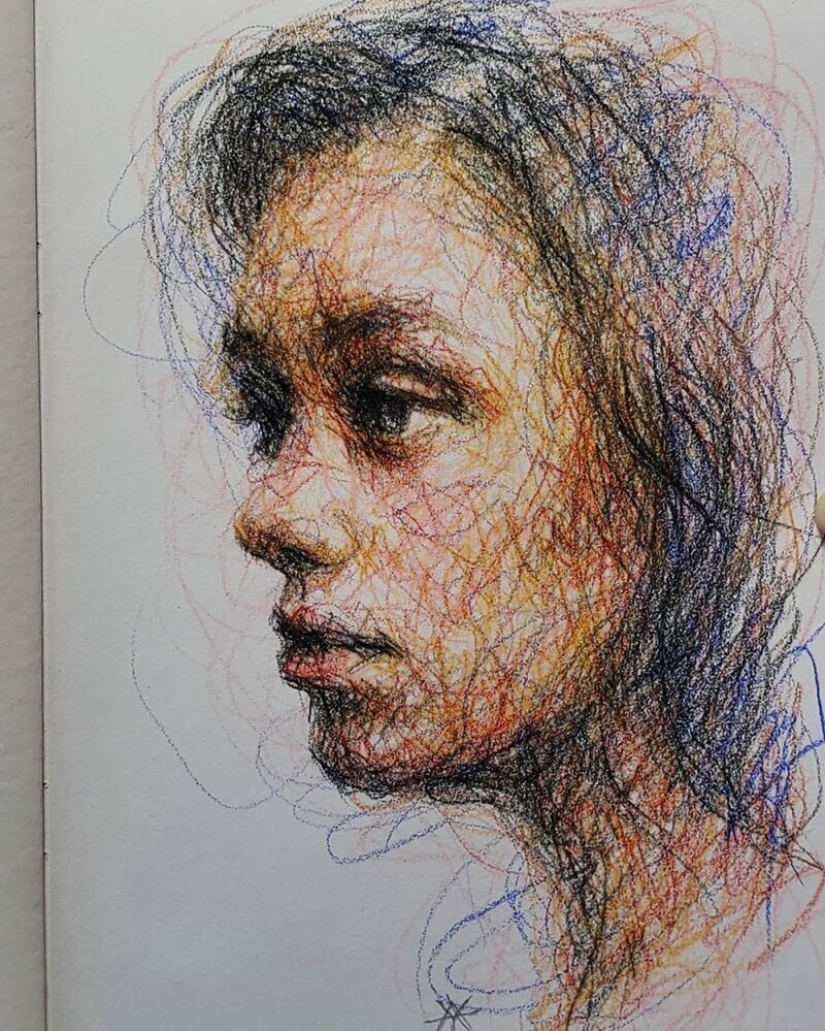 Doodle Liz Y Ahmet: artist creates unusual portraits of women from Karakul