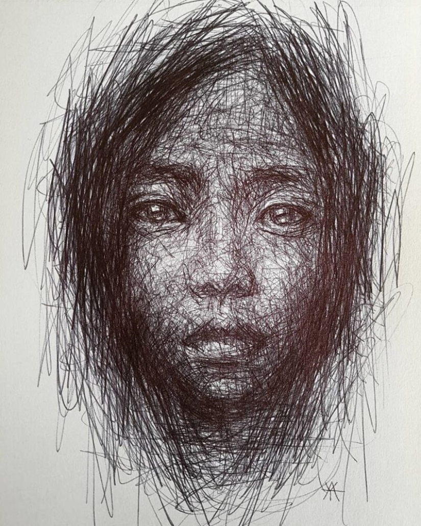 Doodle Liz Y Ahmet: artist creates unusual portraits of women from Karakul