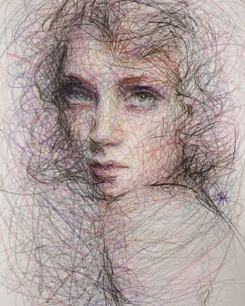 Doodle Liz Y Ahmet: artist creates unusual portraits of women from Karakul