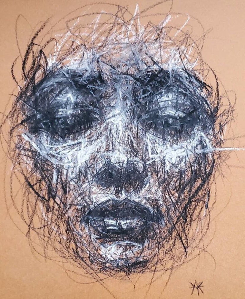 Doodle Liz Y Ahmet: artist creates unusual portraits of women from Karakul
