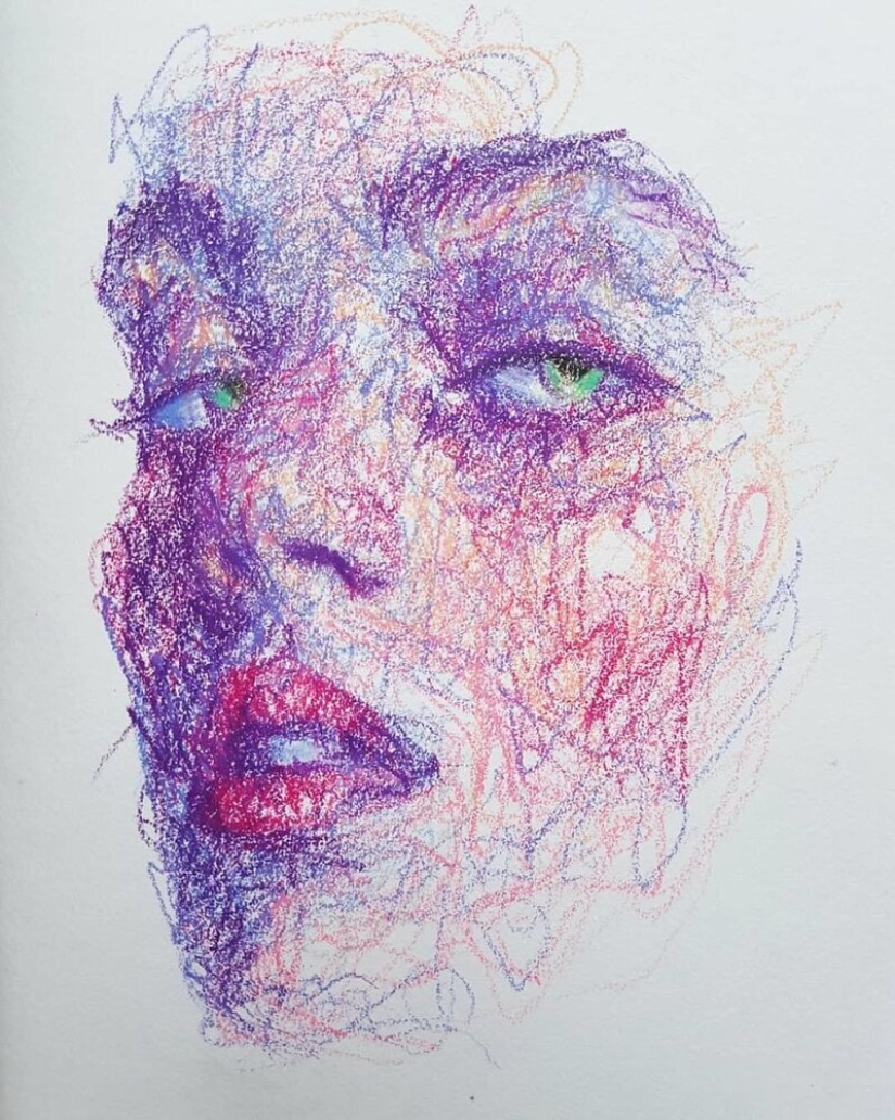 Doodle Liz Y Ahmet: artist creates unusual portraits of women from Karakul