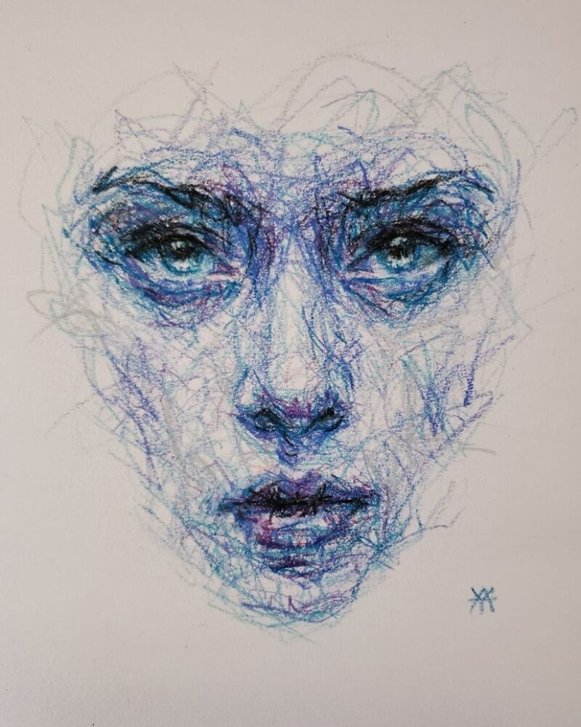 Doodle Liz Y Ahmet: artist creates unusual portraits of women from Karakul