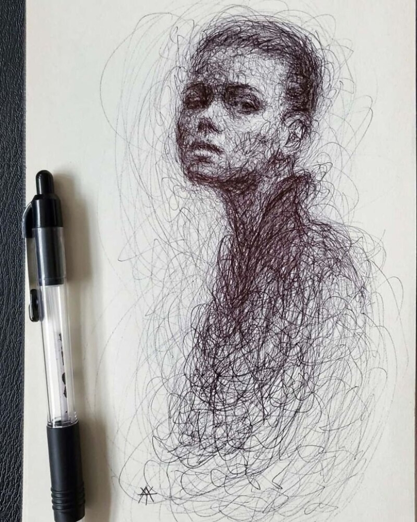 Doodle Liz Y Ahmet: artist creates unusual portraits of women from Karakul