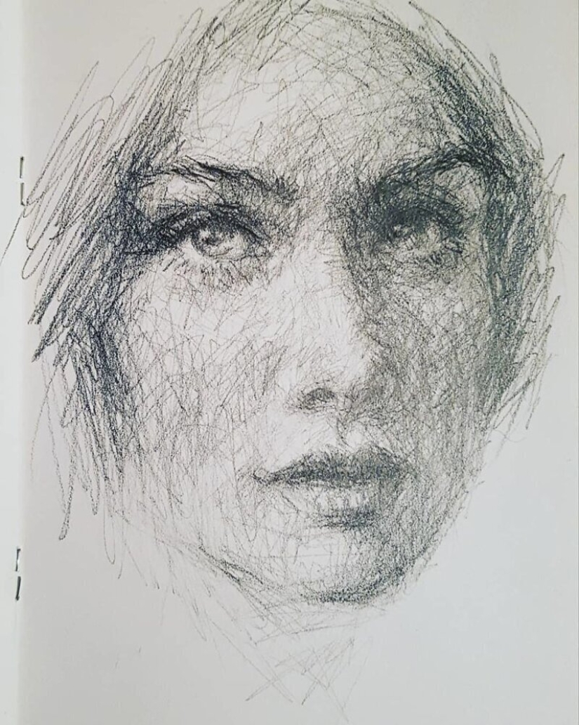 Doodle Liz Y Ahmet: artist creates unusual portraits of women from Karakul