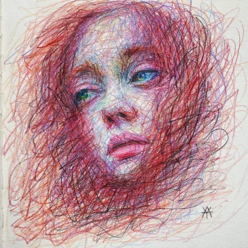 Doodle Liz Y Ahmet: artist creates unusual portraits of women from Karakul