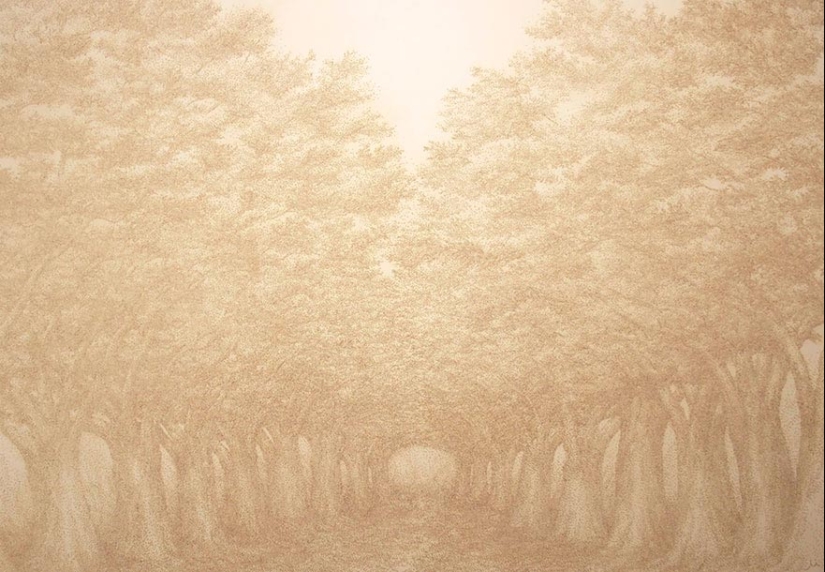 Dot art: the artist burns paper with incense sticks and creates incredible paintings