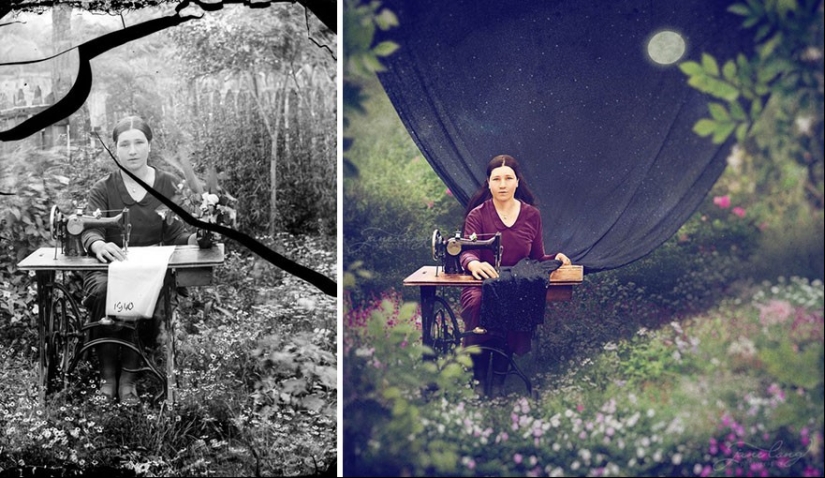 El artista convierte fotografías antiguas en ilustraciones alucinantes