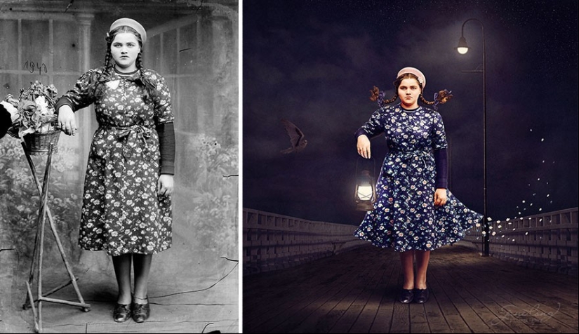 El artista convierte fotografías antiguas en ilustraciones alucinantes
