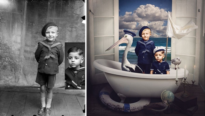 El artista convierte fotografías antiguas en ilustraciones alucinantes