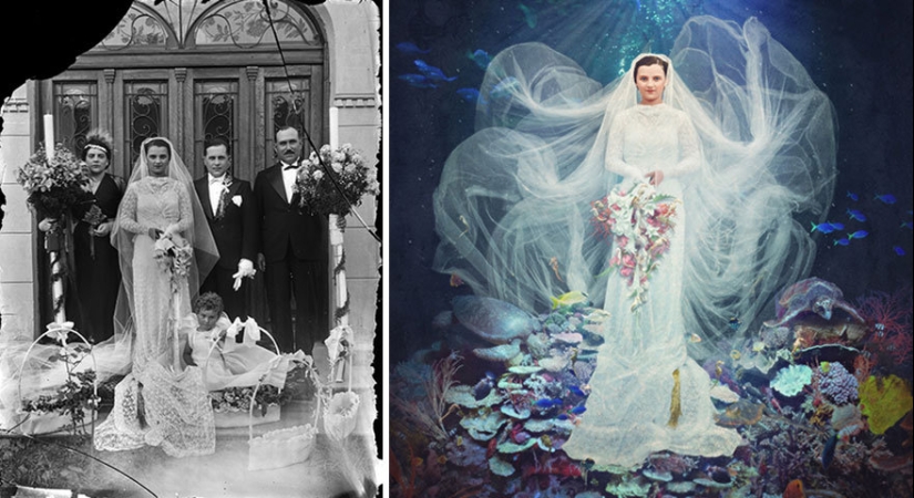 El artista convierte fotografías antiguas en ilustraciones alucinantes
