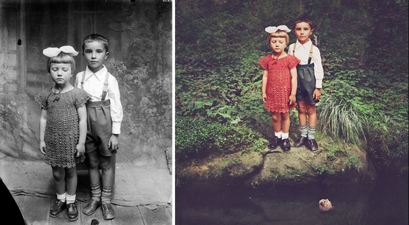 El artista convierte fotografías antiguas en ilustraciones alucinantes