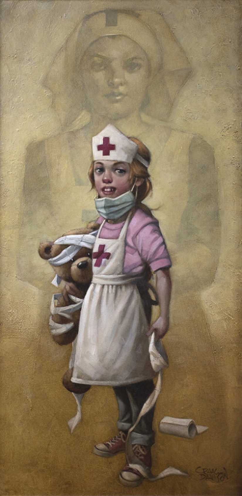 El artista Craig Davison y sus niños héroes