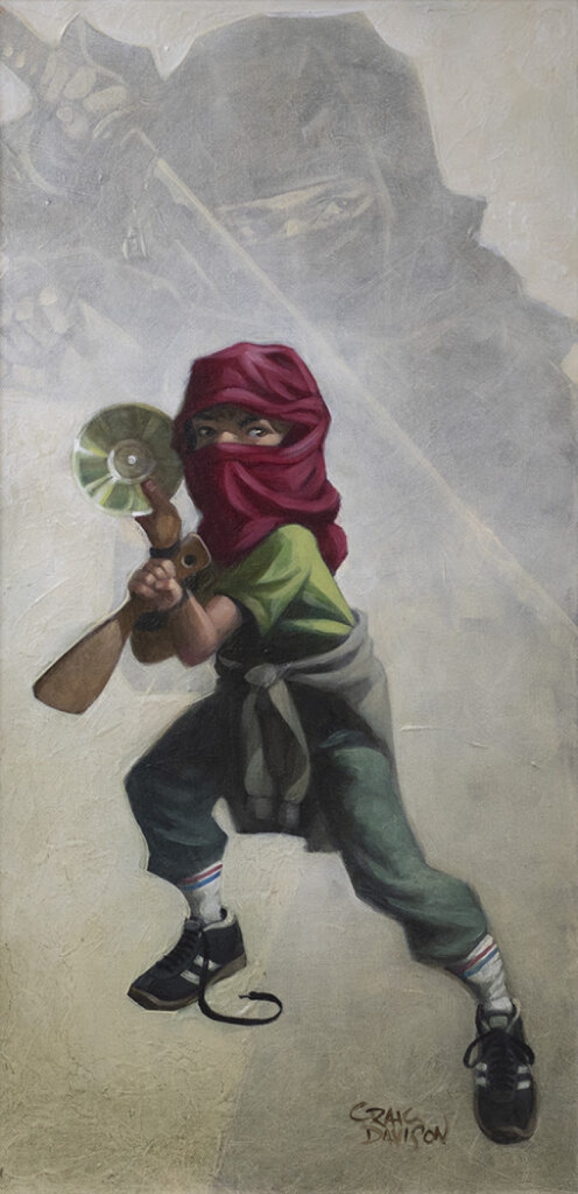 El artista Craig Davison y sus niños héroes