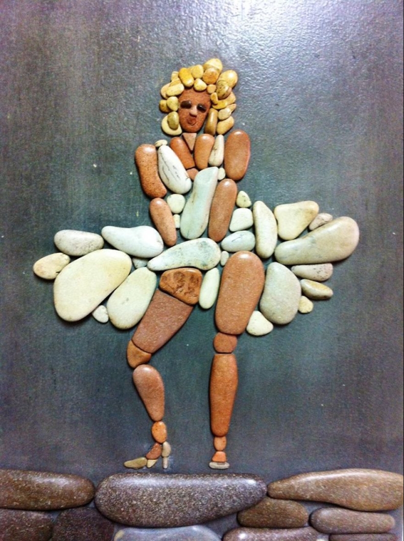 El artista hace pinturas increíblemente realistas a partir de piedras encontradas en la playa