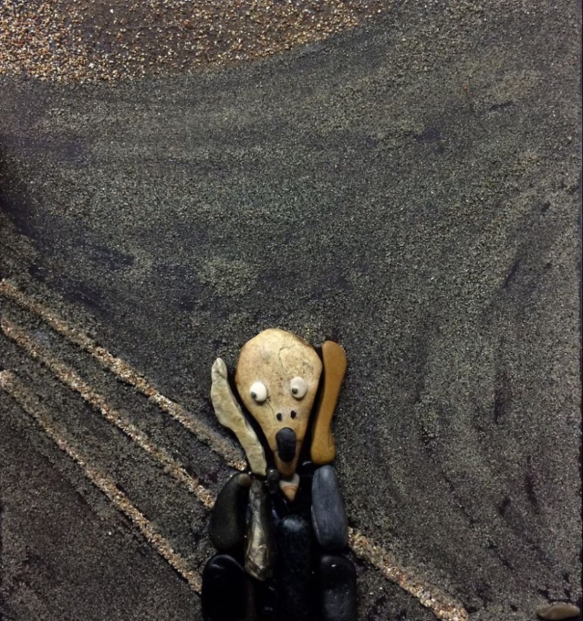El artista hace pinturas increíblemente realistas a partir de piedras encontradas en la playa