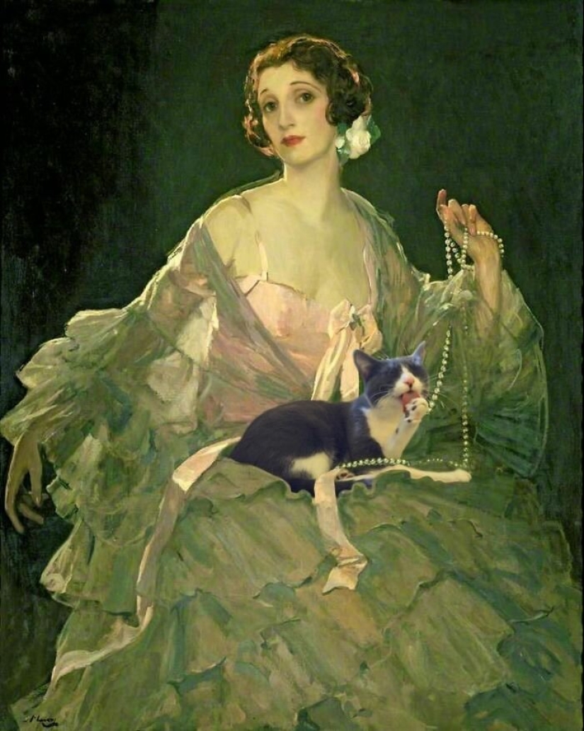 El artista hizo que las pinturas de los viejos maestros fueran aún mejores agregando gatos allí