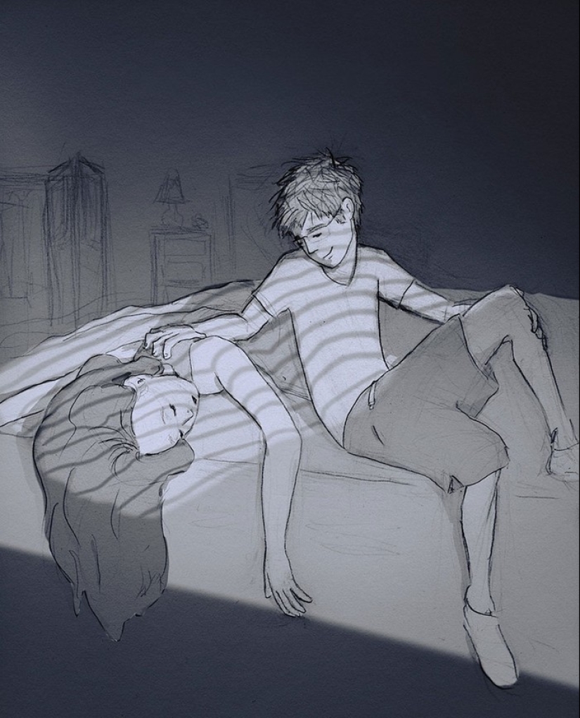 El artista ilustra cada día que pasa con su amada esposa