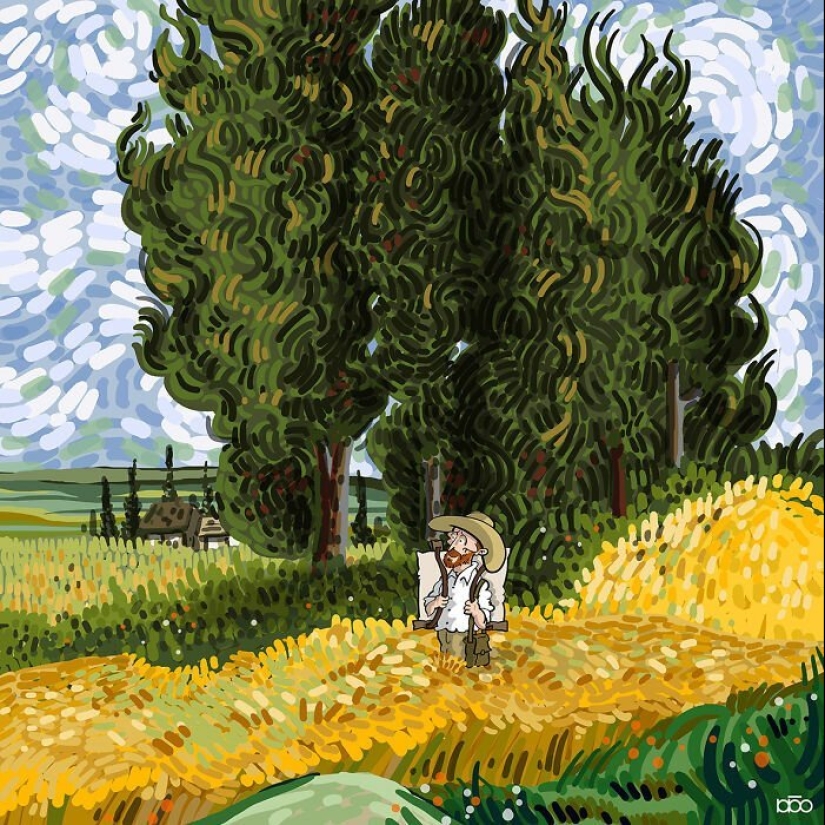El artista pintó cómo ve la vida de Van Gogh
