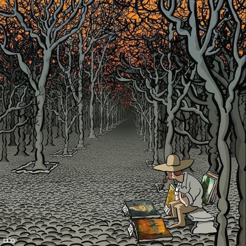 El artista pintó cómo ve la vida de Van Gogh