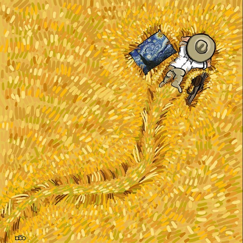 El artista pintó cómo ve la vida de Van Gogh