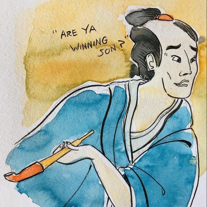 El artista recrea sus memes favoritos al estilo de estampados japoneses El artista recrea sus memes favoritos al estilo de estampados japoneses