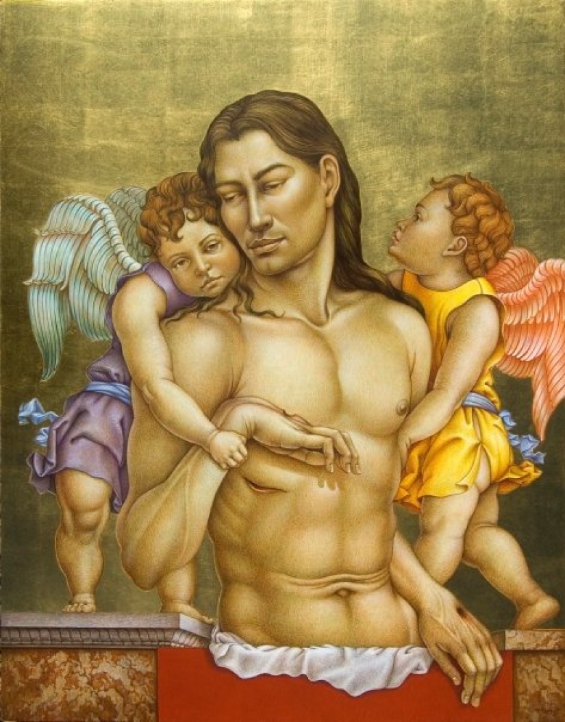 El doble significado de las pinturas de Michael Bergt de Orientales clásicos del Western surrealismo