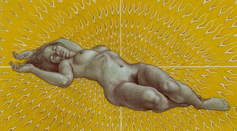 El doble significado de las pinturas de Michael Bergt de Orientales clásicos del Western surrealismo