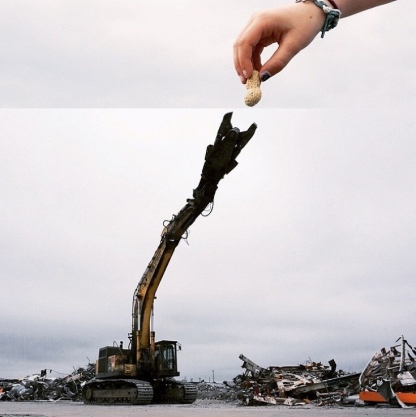 ¡El fotógrafo simplemente combina dos imágenes y obtiene un resultado genial!