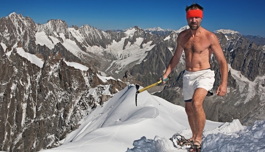 "El hombre de hielo" Wim Hof, conquistando las montañas solo en pantalones cortos "El hombre de hielo" Wim Hof, conquistando las montañas solo en pantalones cortos