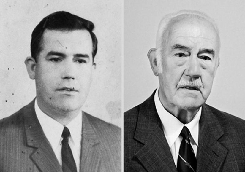 El inexorable paso del tiempo en los retratos de la serie " antes y después»