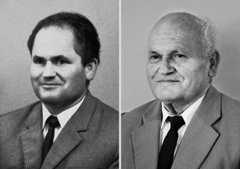 El inexorable paso del tiempo en los retratos de la serie " antes y después»