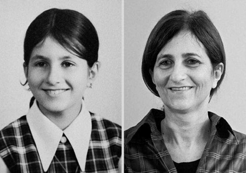 El inexorable paso del tiempo en los retratos de la serie " antes y después»