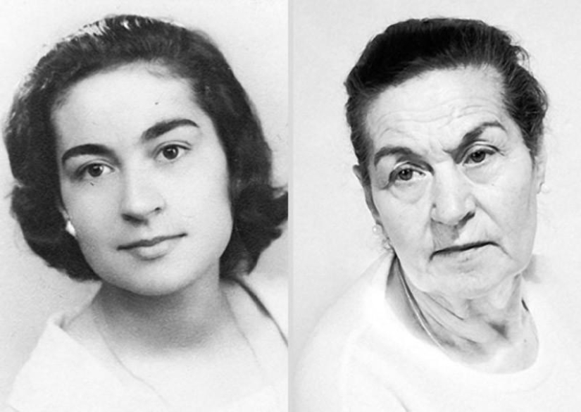 El inexorable paso del tiempo en los retratos de la serie " antes y después»