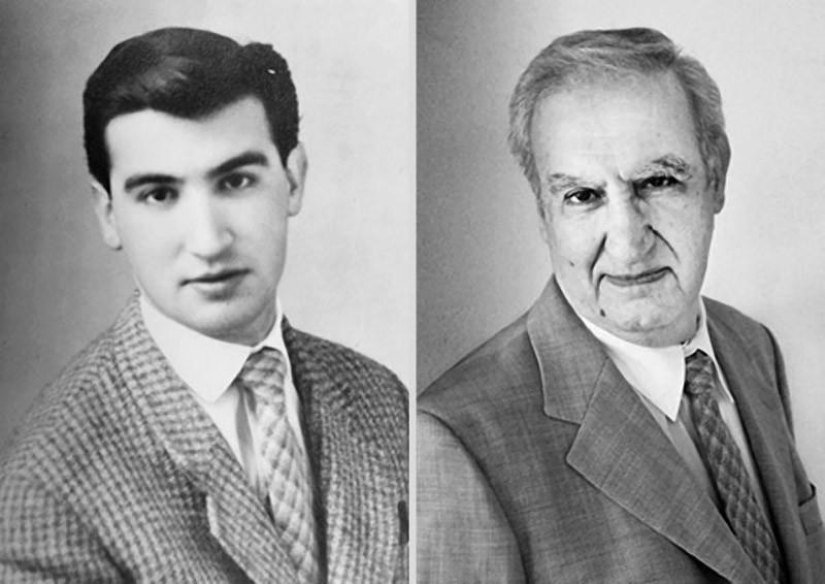 El inexorable paso del tiempo en los retratos de la serie " antes y después»