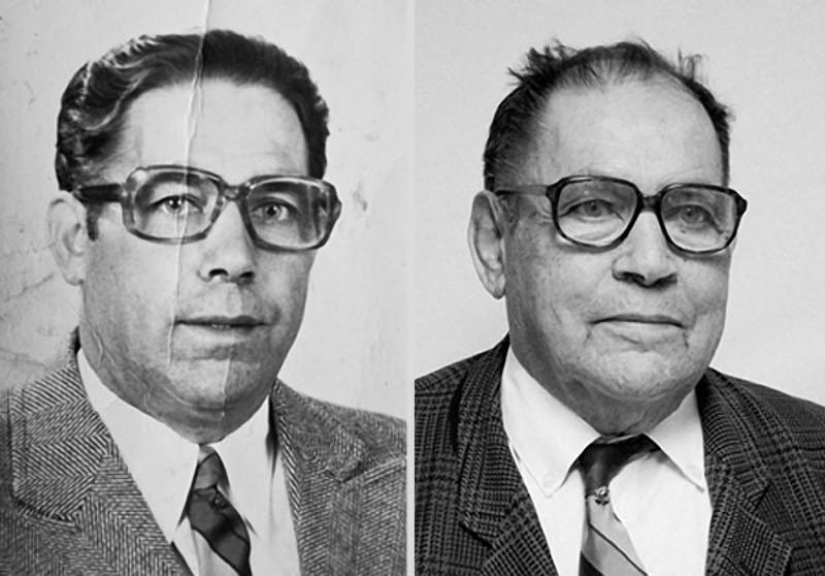 El inexorable paso del tiempo en los retratos de la serie " antes y después»