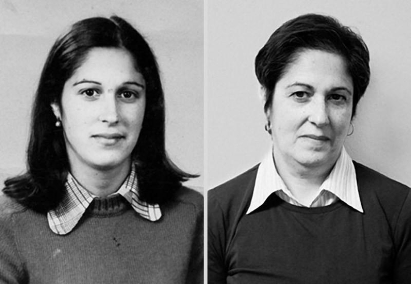 El inexorable paso del tiempo en los retratos de la serie " antes y después»