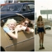 El joven Americano de las mujeres en las playas de Texas en la década de los 80 El joven Americano de las mujeres en las playas de Texas en la década de los 80
