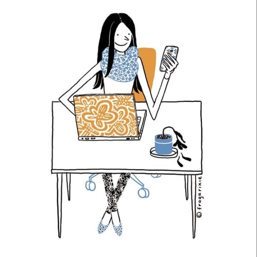 El mundo a través de la pantalla: 25 ilustraciones adorables obsesión gadgets