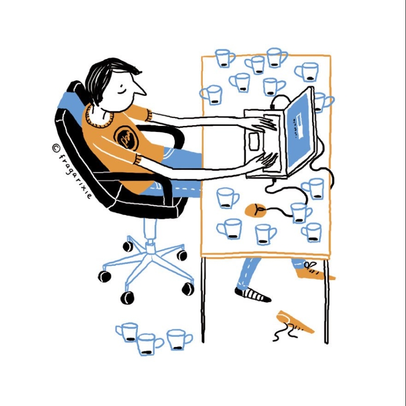 El mundo a través de la pantalla: 25 ilustraciones adorables obsesión gadgets