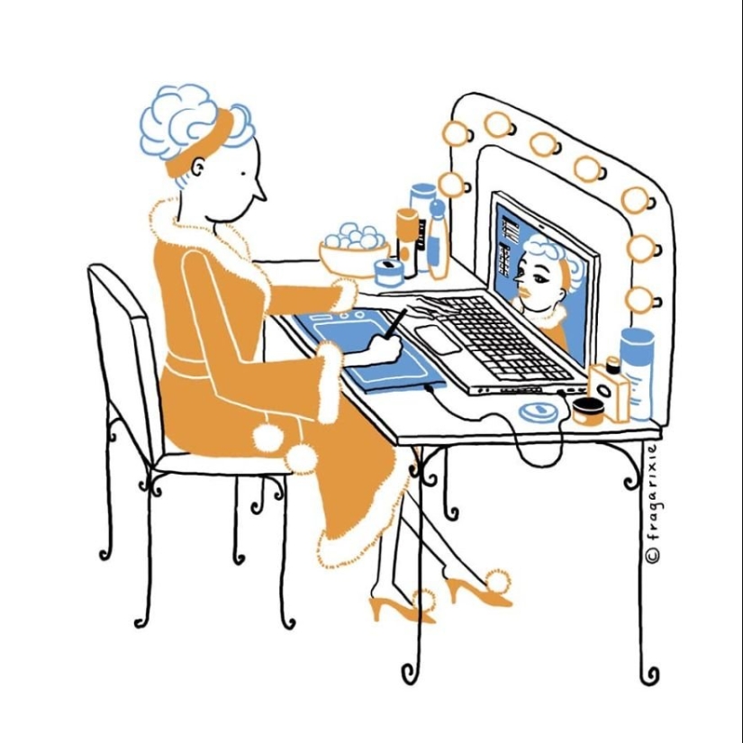 El mundo a través de la pantalla: 25 ilustraciones adorables obsesión gadgets