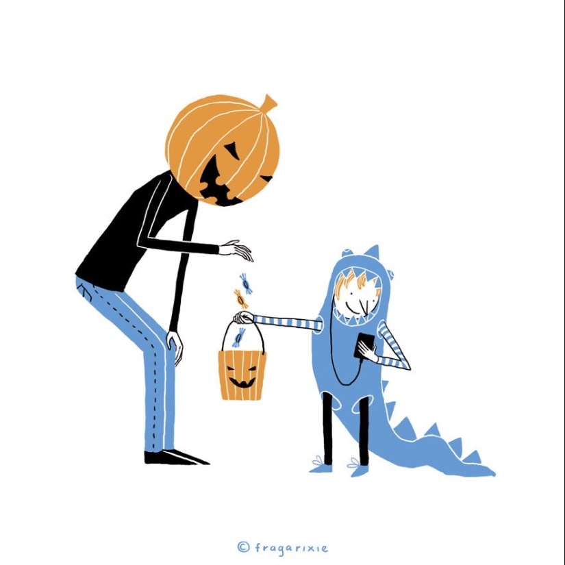 El mundo a través de la pantalla: 25 ilustraciones adorables obsesión gadgets