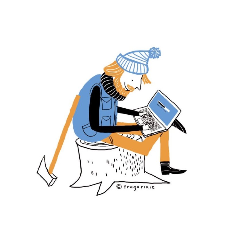 El mundo a través de la pantalla: 25 ilustraciones adorables obsesión gadgets