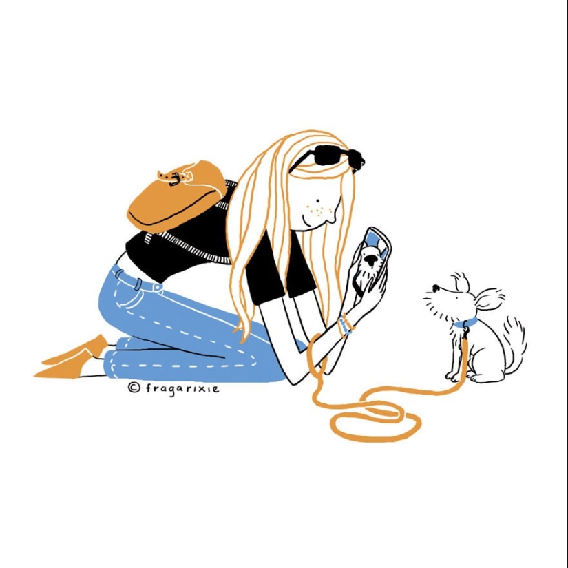 El mundo a través de la pantalla: 25 ilustraciones adorables obsesión gadgets