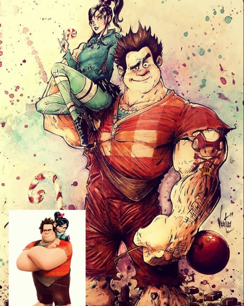 En el lado oscuro: Marcelo Ventura y sus dibujos de los personajes de la cultura pop en un oscuro estilo comic